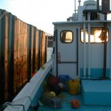 d7 A fishing vessel at sunset. Nova Scotia
